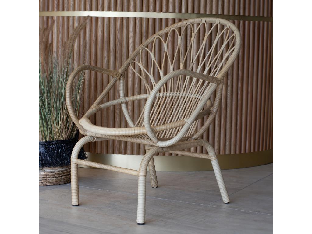 Home Outdoor Three-Seat Lounge Set Aluminum Frame Beige