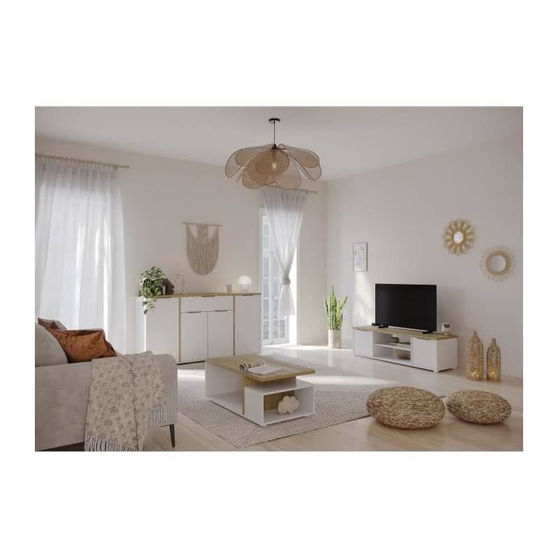 Living Room Ensemble Coffee Table TV Bench Sideboard Four Doors Storage Set Modern Design