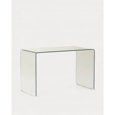 Masie Console Table Tempered Glass Transparent Surface Minimalist Modern Entryway Display
