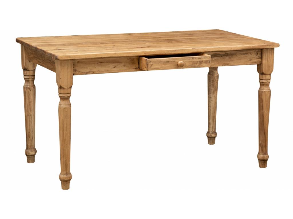 Kitchen Table 140 By 80 Cm Natural Light Indoor Dining With Built In Drawer Seats Four