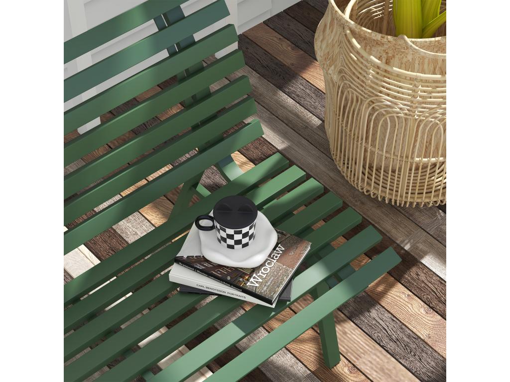 PerfectLogis Garden Bench 2 Seats Green Aluminum