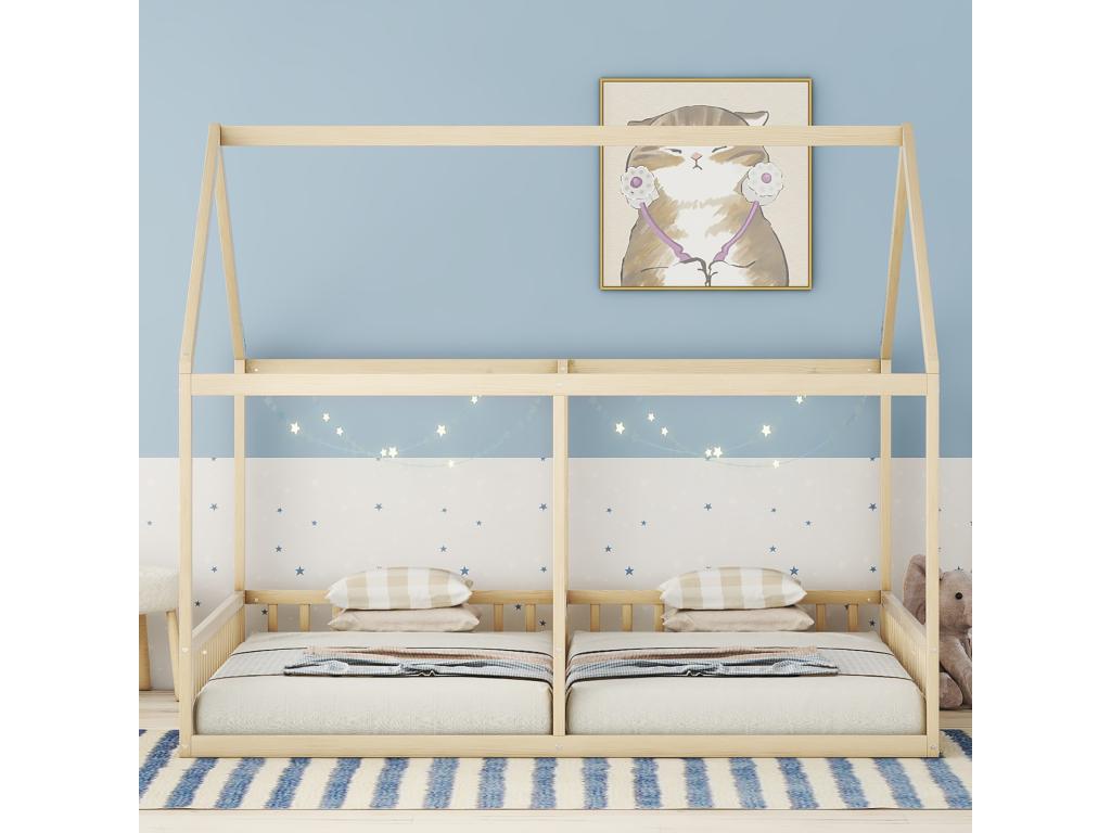 Cabin Bed For Two Children 90x200 Natural