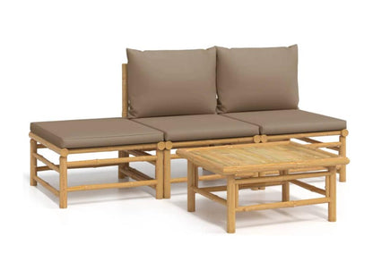Zenmobilier 4 Piece Garden Lounge Set With Cushions White Outdoor Patio Furniture