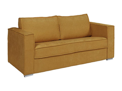 Three-Seater Express Convertible Sofa Bed In Mustard Textured Fabric, 140 Cm Wide With 18 Cm Neodouce Mattress