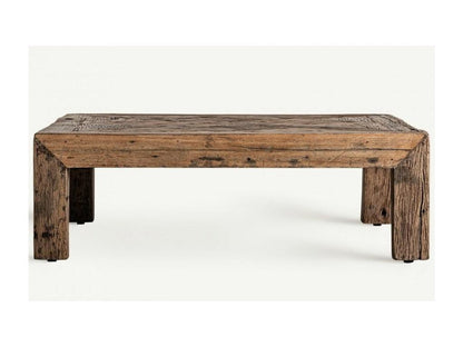 Decoepure Square Recycled Solid Wood Coffee Table 100 Centimeter Square Footprint 32 Centimeter Height Brown Finish