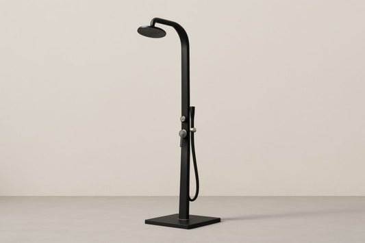 Stainless Steel Black Outdoor Freestanding Shower Cabin