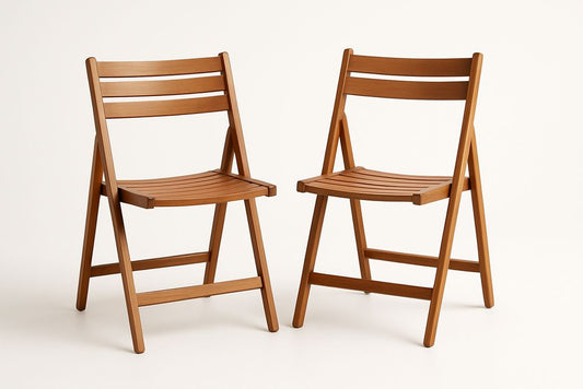 Solid Wood Folding Chairs Natural Finish Durable Hardwood Seating for Dining Rooms and Events