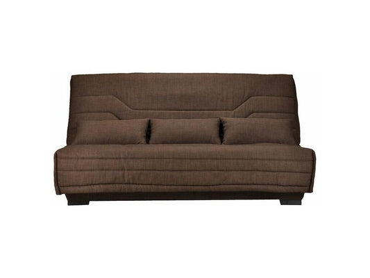 Intimelogis 15cm Microfiber Clic Clac Sofa Bed With Storage Metal Frame Slatted Base 140x200 Black