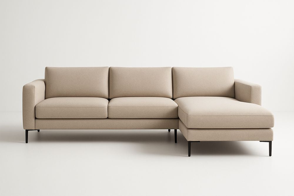 Beige Polyester Corner Sofa 290 cm