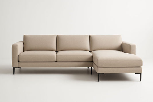Beige Polyester Corner Sofa 290 cm