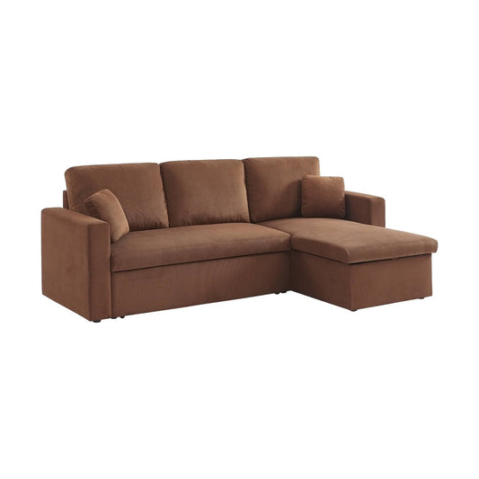 Corduroy Velvet Convertible Corner Sofa Bed