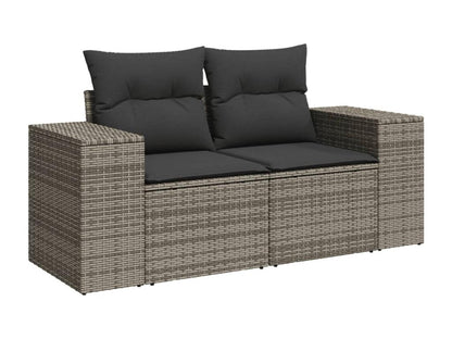 Gray Resin Wicker 10 Piece Outdoor Garden Lounge Set With Cushions Modular Weather Resistant