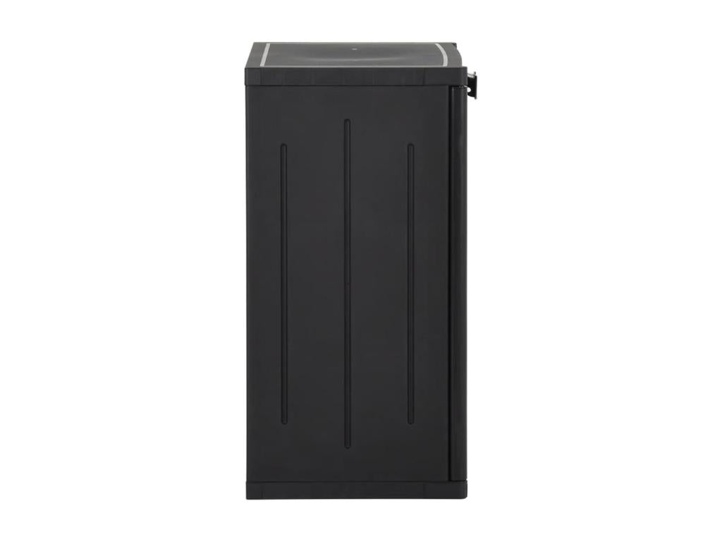 Generic Garden Storage Cabinet Black 65x45x88 Cm PP Rattan Finish Outdoor Cabinet