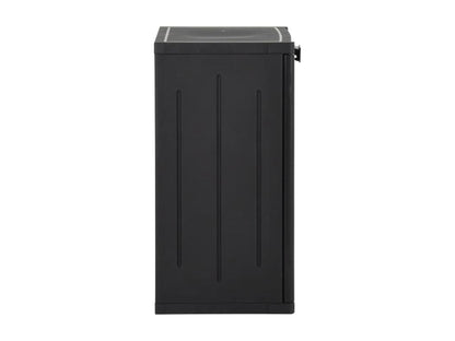 Generic Garden Storage Cabinet Black 65x45x88 Cm PP Rattan Finish Outdoor Cabinet