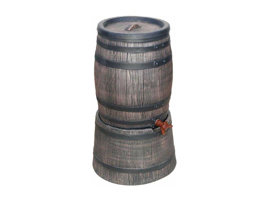 Polyethylene Rain Barrel 50 L With Stand Anthracite Gray Storage Tray For Patios Balconies And Gardens