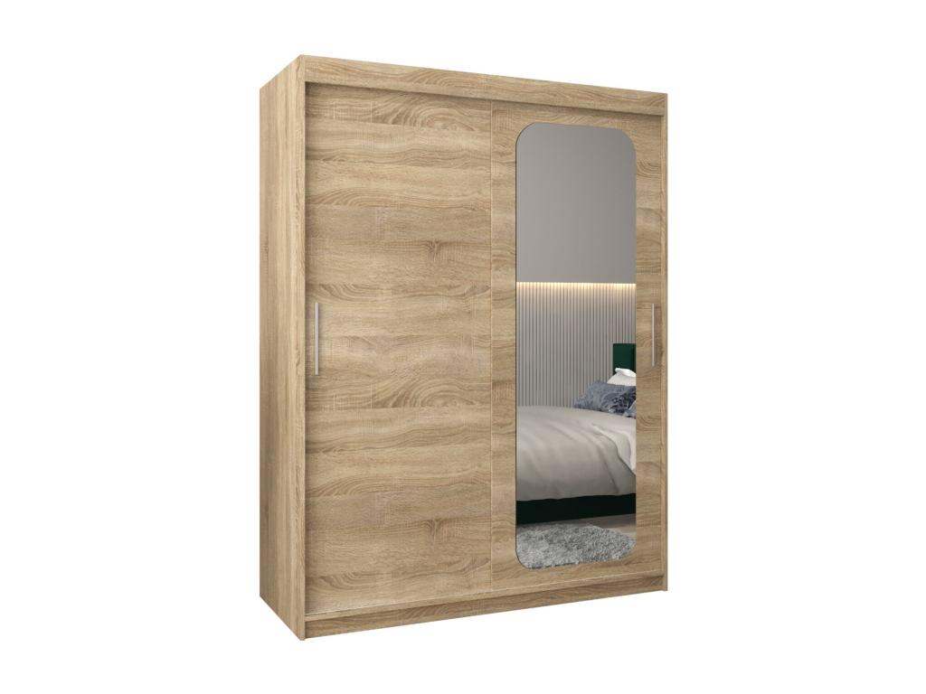 Doucezen T2 Wardrobe With Sliding Doors 200x150x62 Cm Silver Beige Laminate Wardrobe