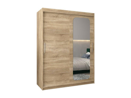 Doucezen T2 Wardrobe With Sliding Doors 200x150x62 Cm Silver Beige Laminate Wardrobe