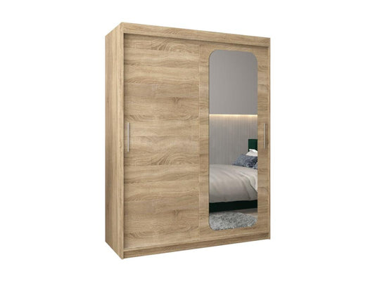 Doucezen T2 Wardrobe With Sliding Doors 200x150x62 Cm Silver Beige Laminate Wardrobe