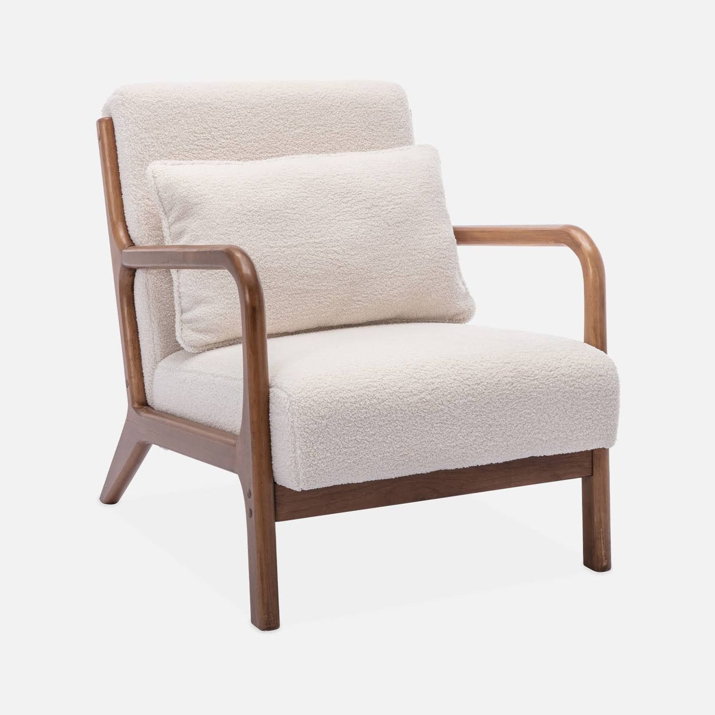 1-Seater Tufted Looped Armchair Compass Legs