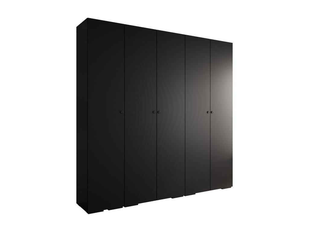 Logidoux 2 Five Door Wardrobe In Black Laminate With Soft Close Doors Self Assembly