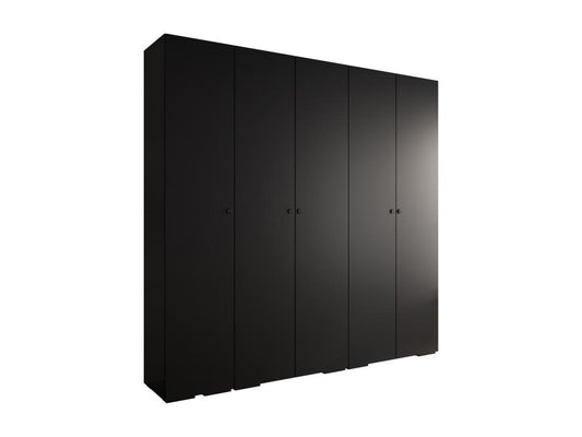 Logidoux 2 Five Door Wardrobe In Black Laminate With Soft Close Doors Self Assembly